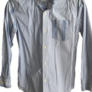 GAP Boys Split Light Blue & Blue Stripe Button-Down Shirt